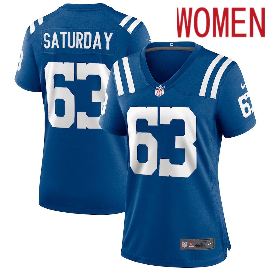 Women Indianapolis Colts #63 Jeff Saturday Nike Royal Game Retired Player NFL Jersey->women nfl jersey->Women Jersey